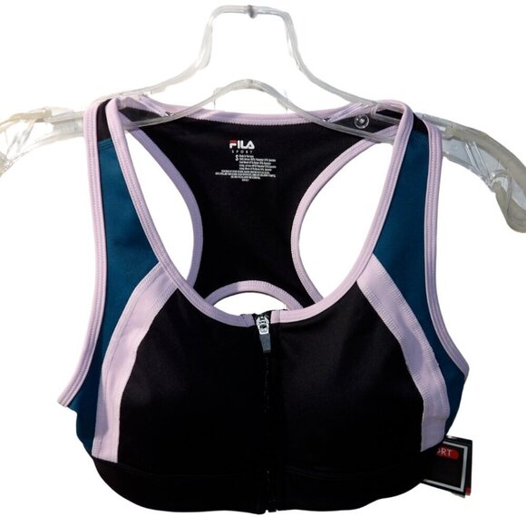 Women's FILA Sport‎ Pieced Zip Front Sports Bra SIZE S - Picture 1 of 5